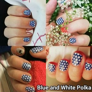 Jamberry Nail Wrap - Blue & White Polka